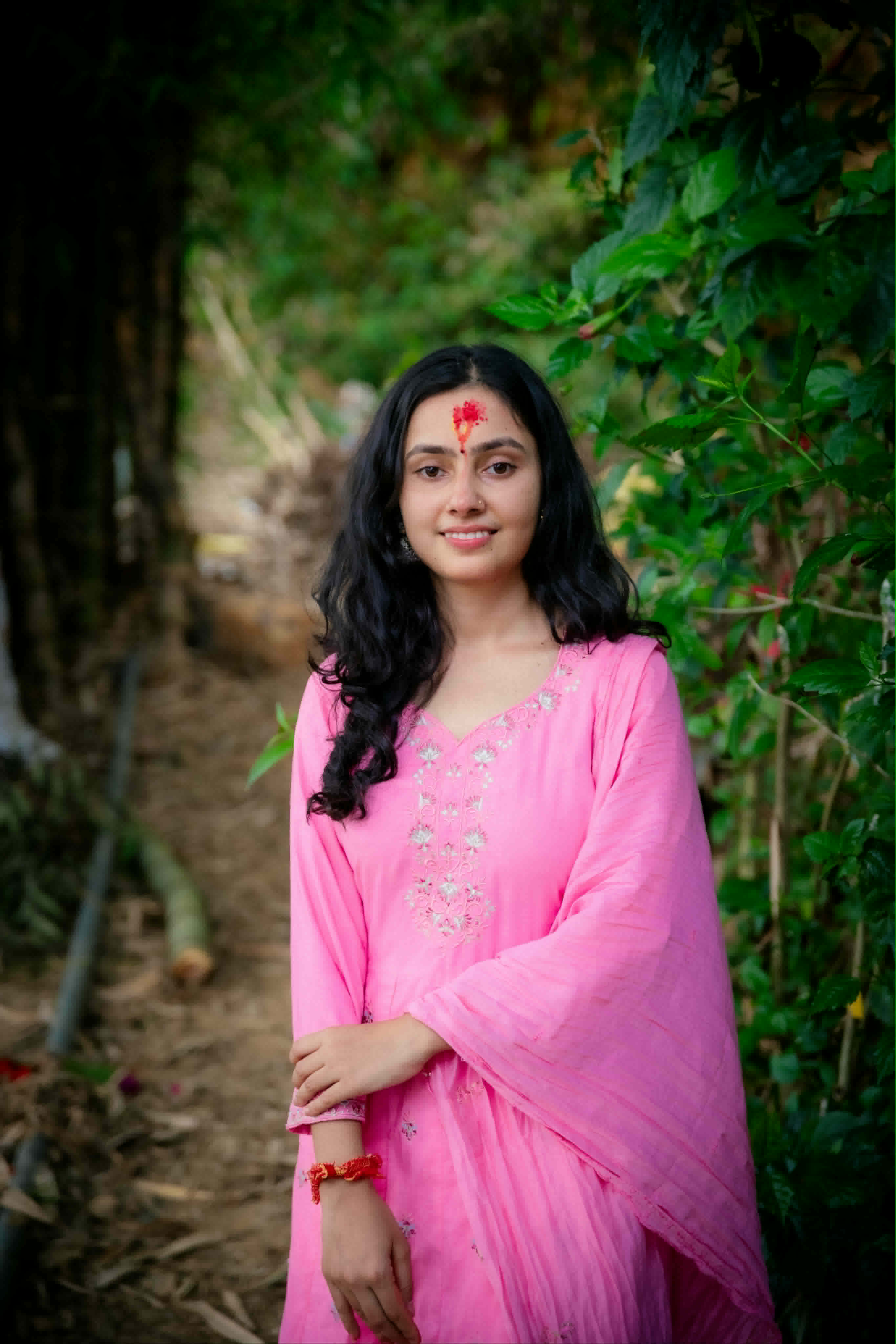 Rishma in a garden setting